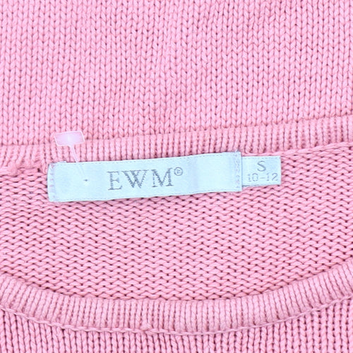 EWM Women's Pink Cotton Pullover Jumper Size S
