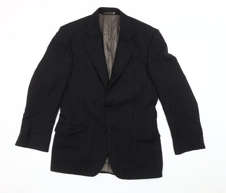 Marks and Spencer Men's Black Striped Jacket, 36R