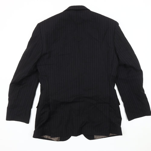 Marks and Spencer Men's Black Striped Jacket, 36R