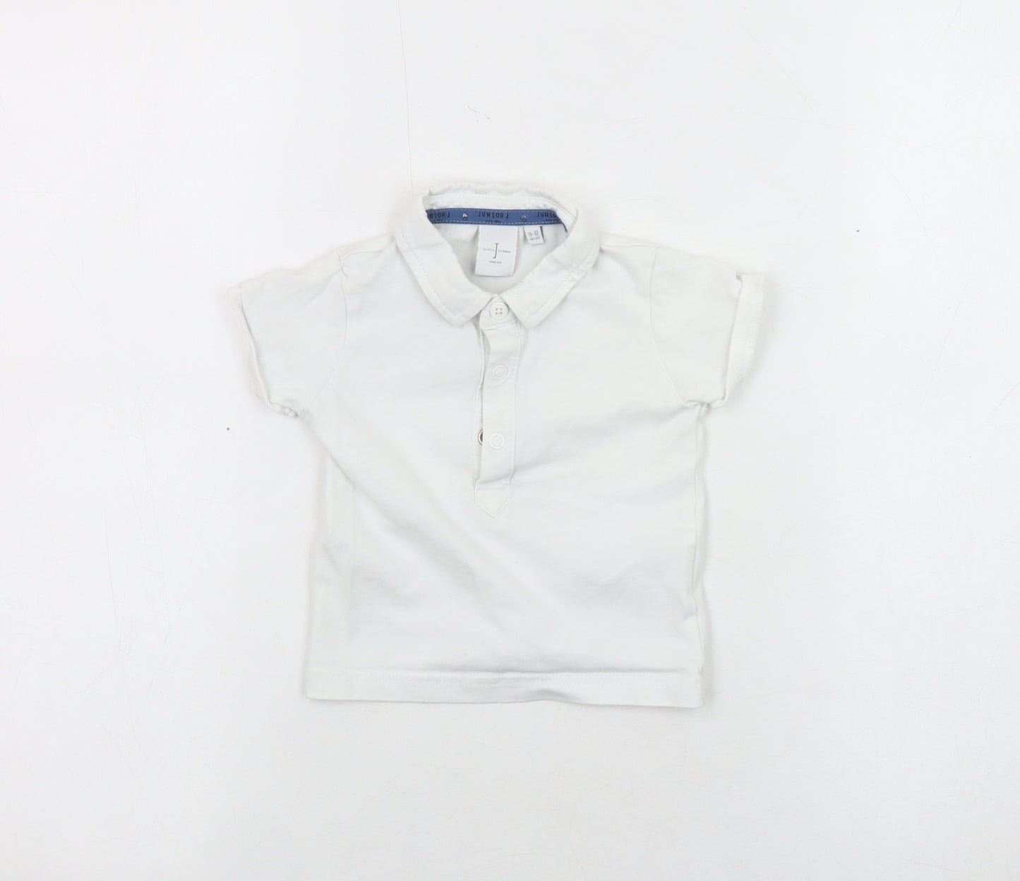 Jasper Conran Unisex White Polo Shirt 9-12 Months, Cotton