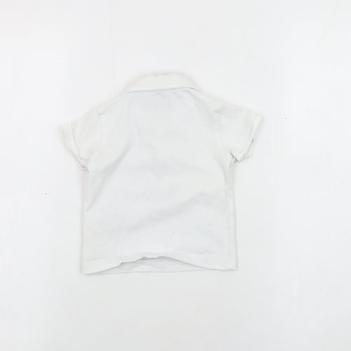 Jasper Conran Unisex White Polo Shirt 9-12 Months, Cotton