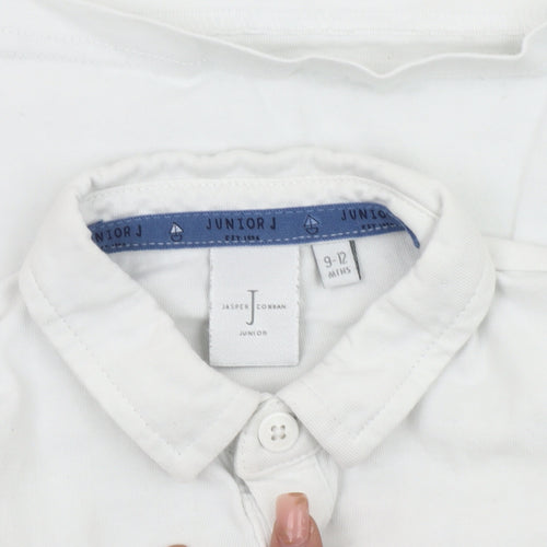 Jasper Conran Unisex White Polo Shirt 9-12 Months, Cotton