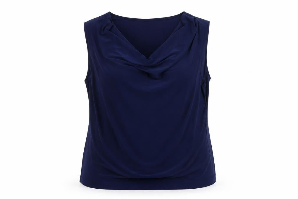 Front view of Bassini Women's Blue Camisole Blouse, size 22