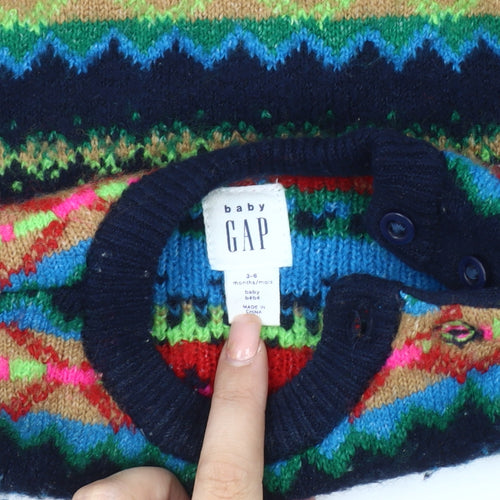 Gap Unisex Baby Multicoloured Fair Isle Jumper 3-6 Months