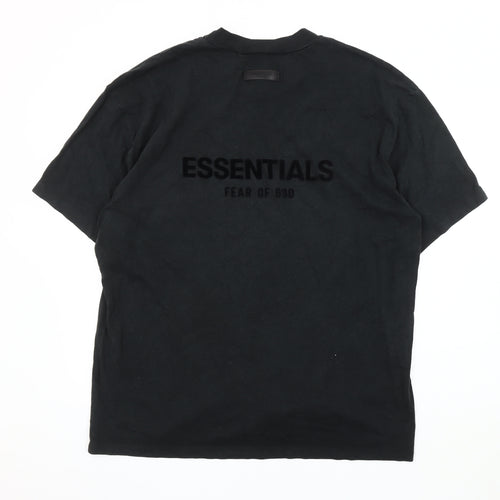 Essentials Men's Black XL T-Shirt - Logo Solid Crew Neck