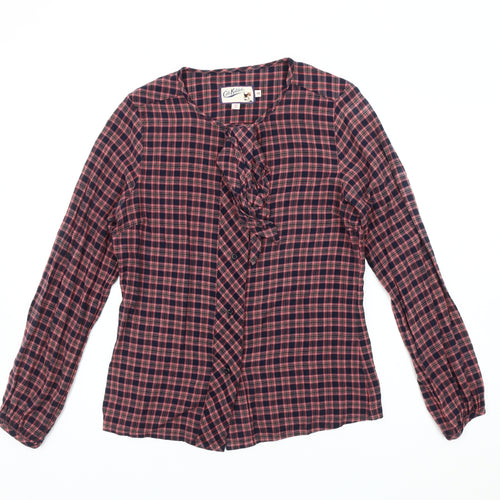 Cath Kidston Women's Plaid Ruffle Blouse
