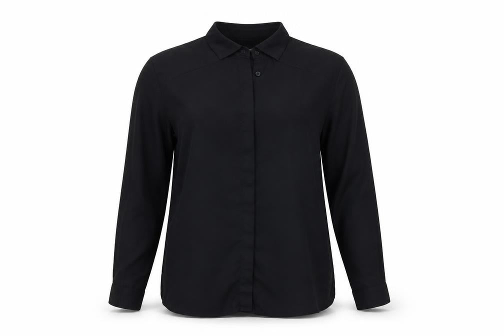 Front view of & Other Stories Women's Black Button-Up Shirt, size 6