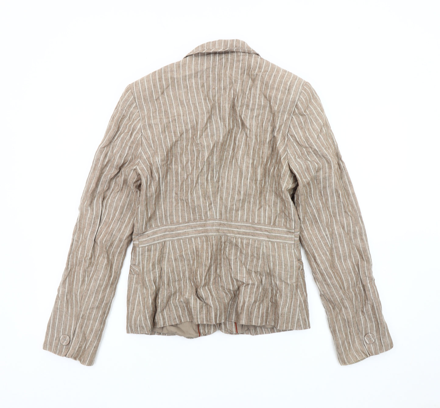 Next Women Brown Striped Suit Jacket, Size 10