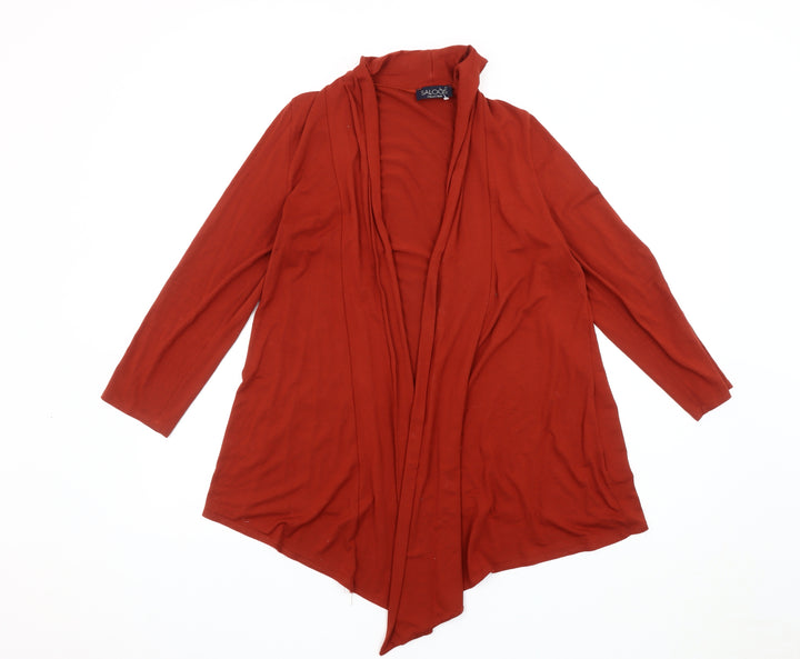 Saloos Women's Red Open Front Cardigan, M, Long Sleeve, Viscose Blend