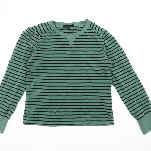 Next Men's Green Striped Pullover Sweatshirt, Medium