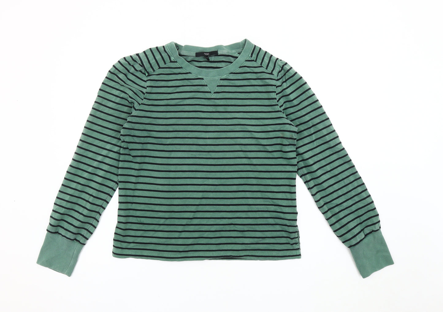 Next Men's Green Striped Pullover Sweatshirt, Medium