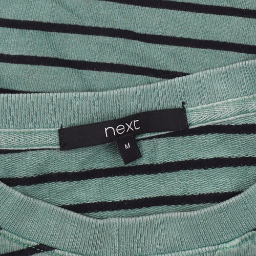 Next Men's Green Striped Pullover Sweatshirt, Medium