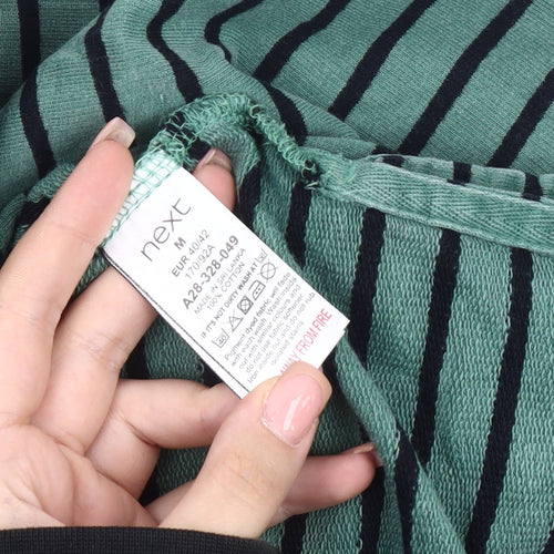 Next Men's Green Striped Pullover Sweatshirt, Medium