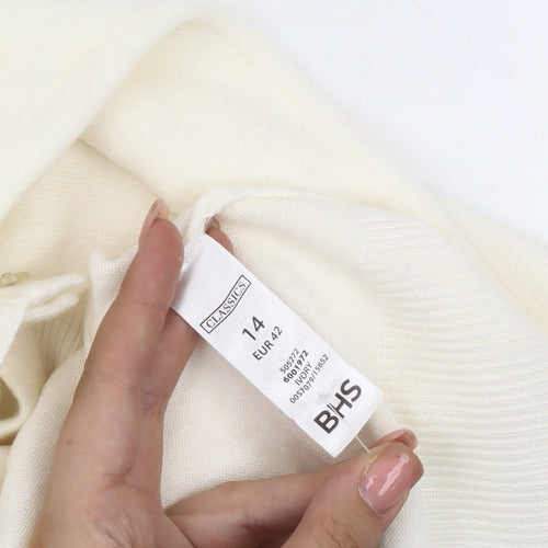 BHS Ivory Women's Cardigan Size 14 Button Knit