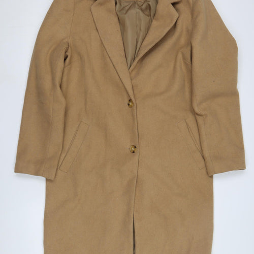 New Look Women's Beige Wool Overcoat Size 14