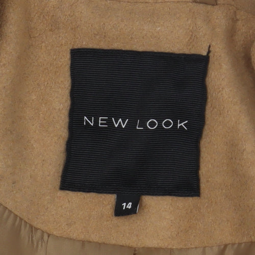 New Look Women's Beige Wool Overcoat Size 14