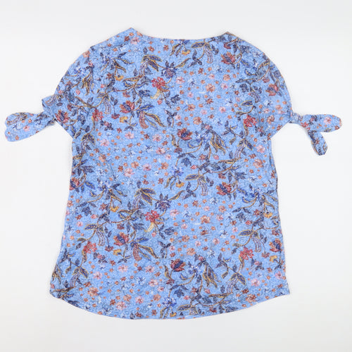 Marks and Spencer Women's Blue Floral Blouse, Size 12