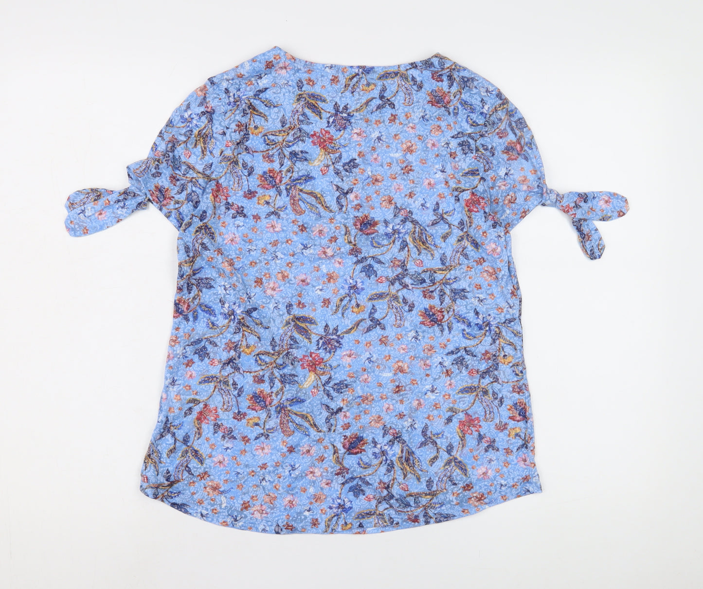 Marks and Spencer Women's Blue Floral Blouse, Size 12