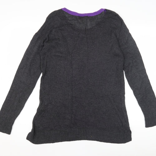 LOFT Women's Grey Polka Dot Pullover Jumper M