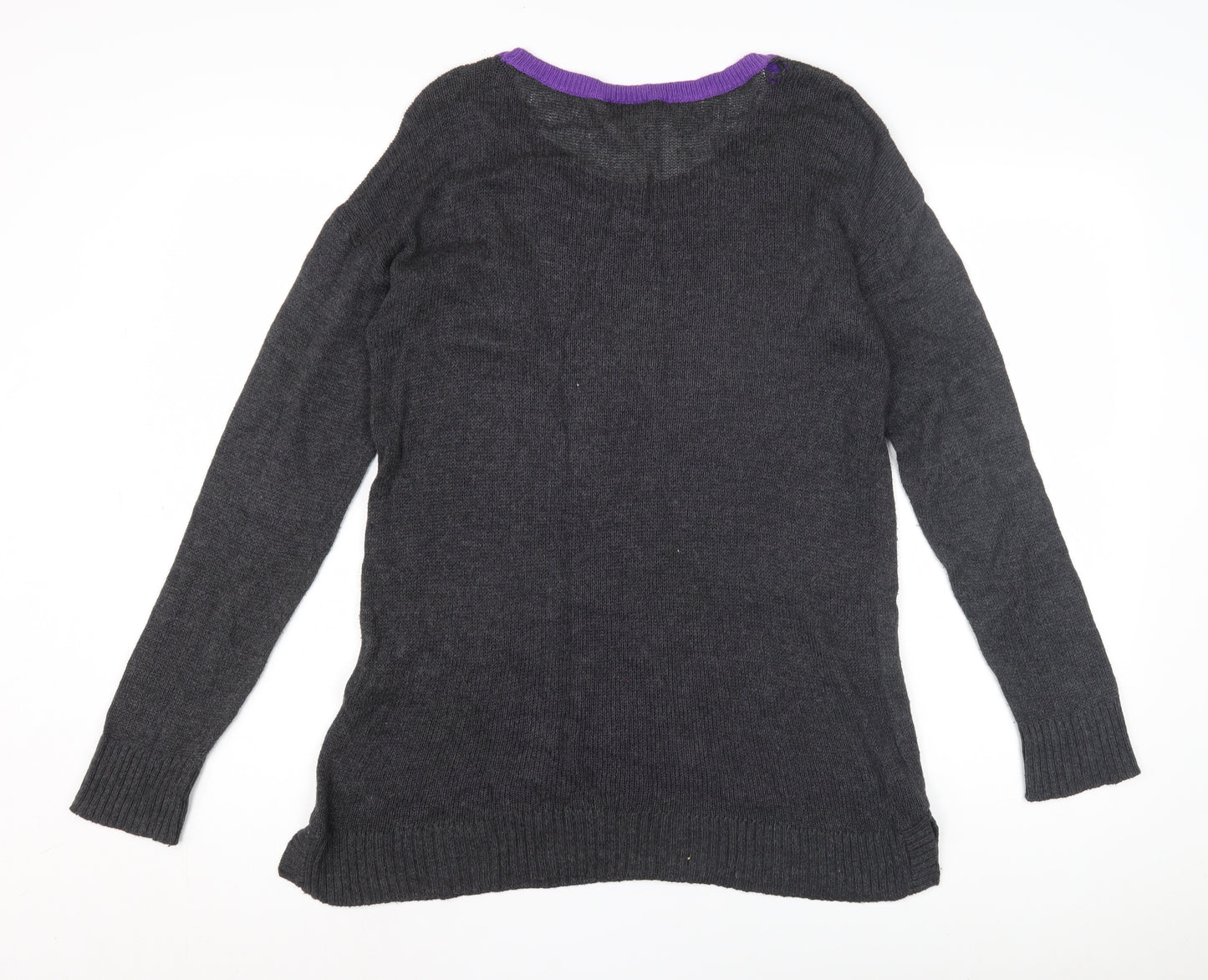 LOFT Women's Grey Polka Dot Pullover Jumper M