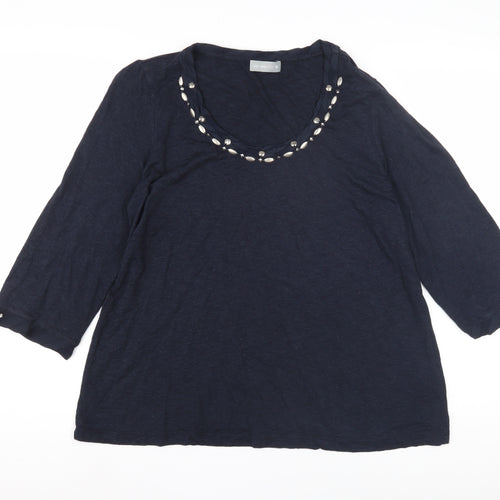 Marks and Spencer Women's Blue Beaded Blouse Size 18