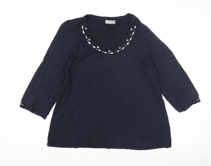 Marks and Spencer Women's Blue Beaded Blouse Size 18