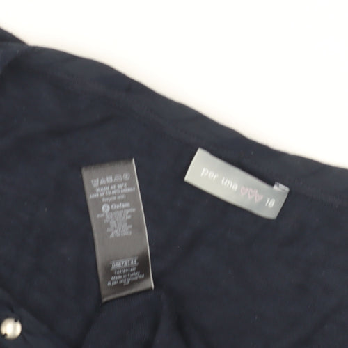 Marks and Spencer Women's Blue Beaded Blouse Size 18