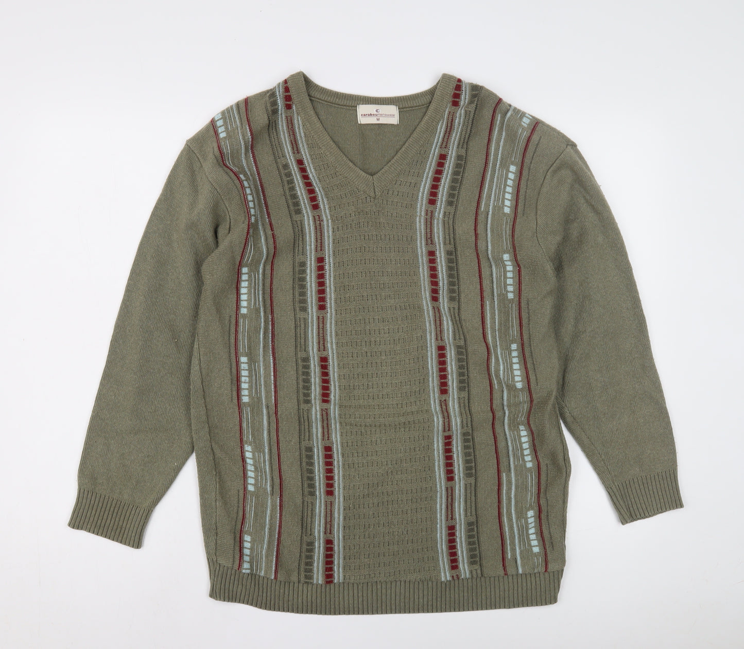 Carabou Menswear Green V-Neck Pullover Jumper M