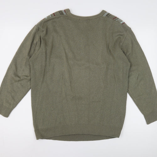Carabou Menswear Green V-Neck Pullover Jumper M