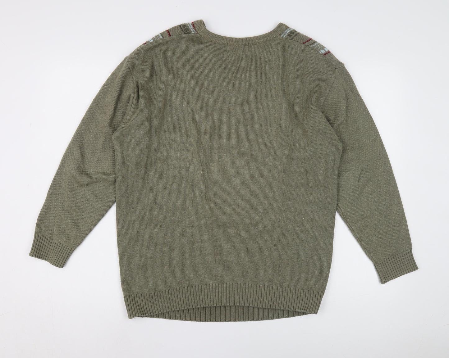 Carabou Menswear Green V-Neck Pullover Jumper M