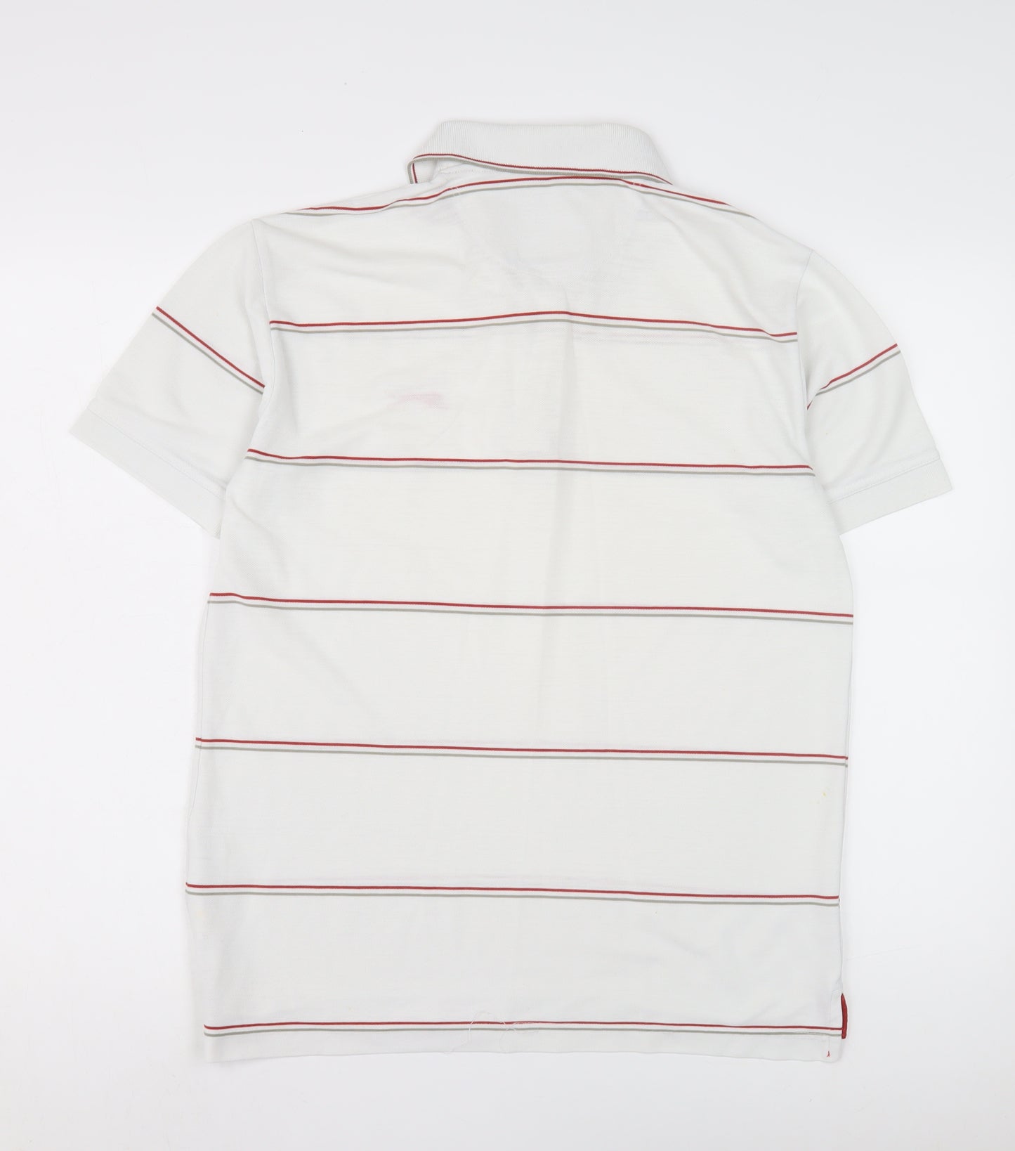 Slazenger Men's White Striped Polo Shirt S