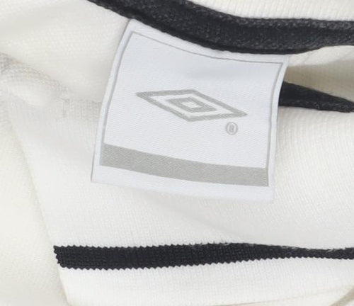 Umbro Men's White Short Sleeve Polo - Medium