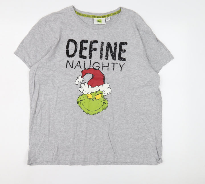 The Grinch Christmas Grey XL T-Shirt Unisex Adults