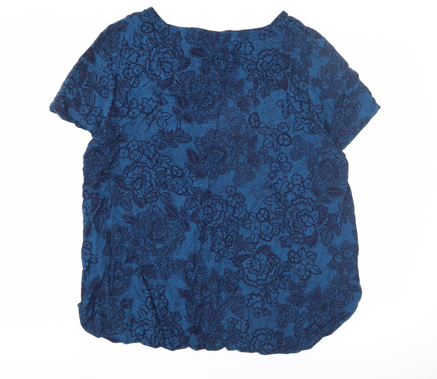 Bonmarché Women's Blue Floral Short Sleeve Top, Size 20