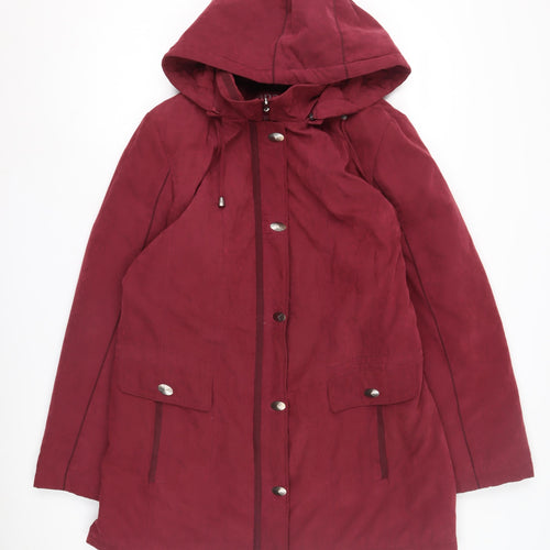 Anna Rose Women's Red Parka Coat, L, Hooded