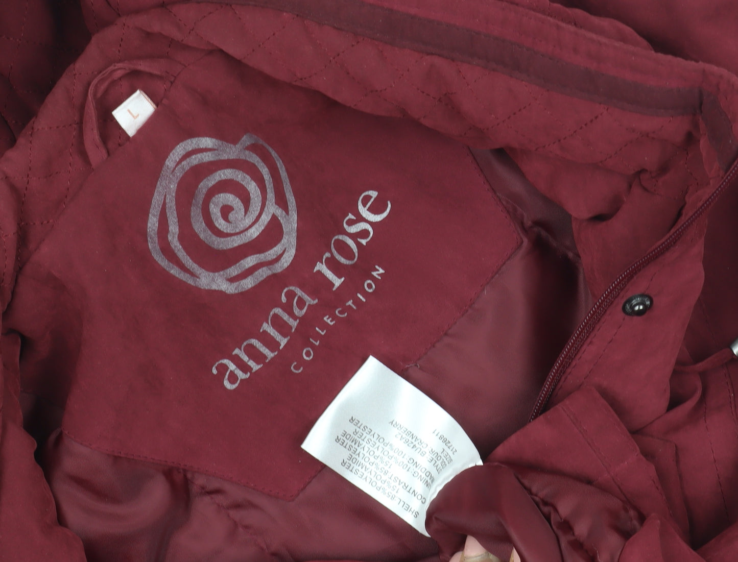 Anna Rose Women's Red Parka Coat, L, Hooded