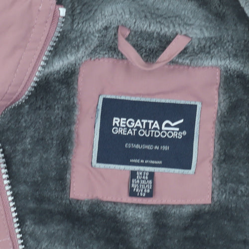 Regatta Women's Pink Hooded Rain Coat Jacket Size 12