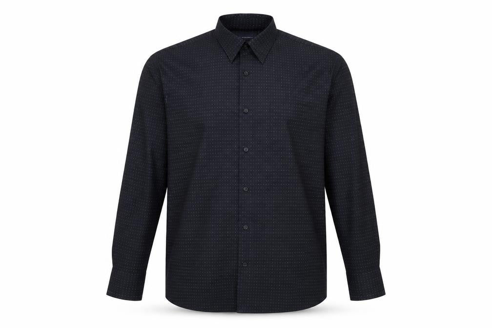Front view of Springfield Men's Black Long Sleeve Shirt L