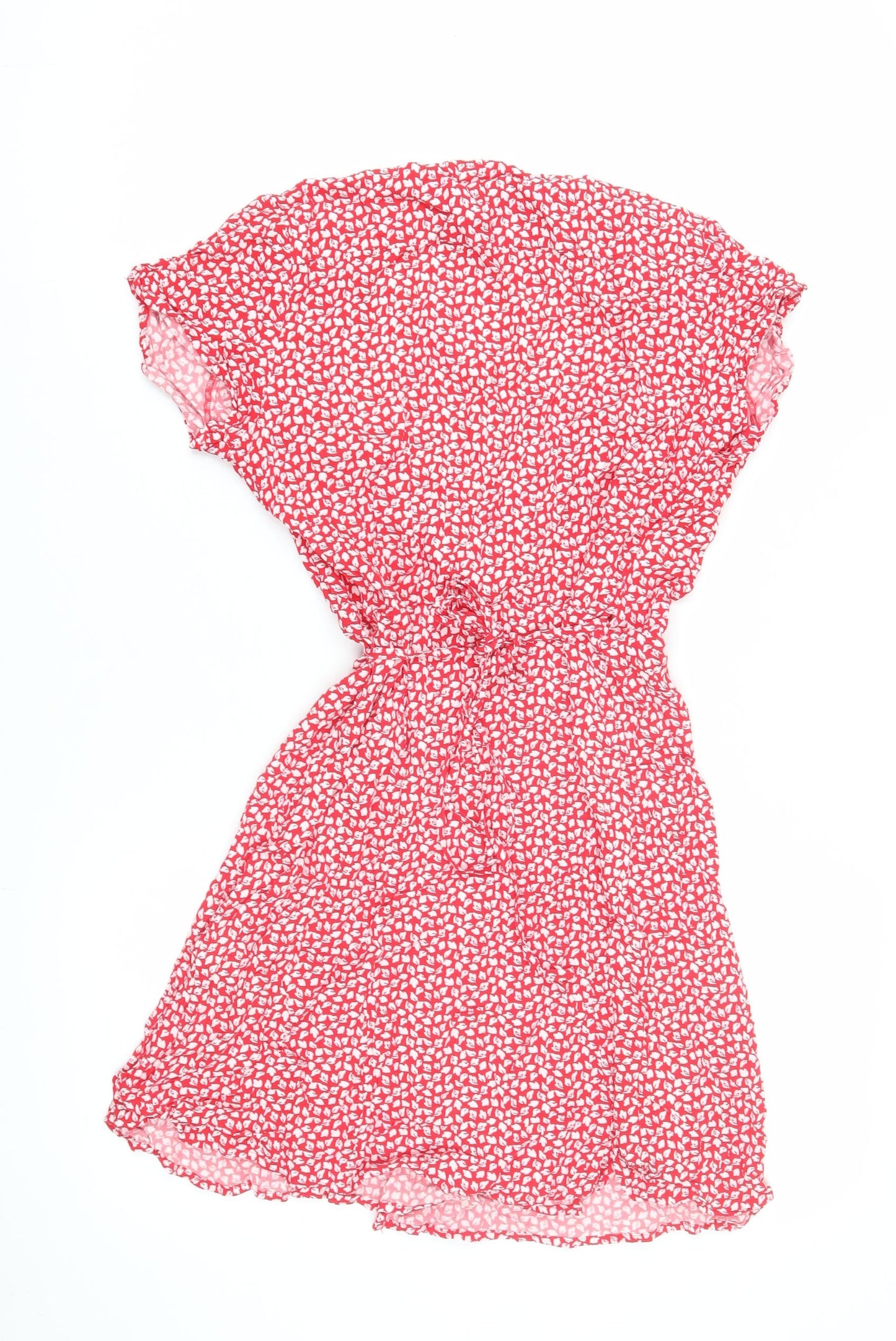 & Other Stories Women's Red Wrap Dress, Size 10, Floral, Short