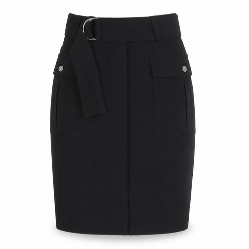 H&M Women's Black Pencil Skirt Size 6 with Buckle Accent