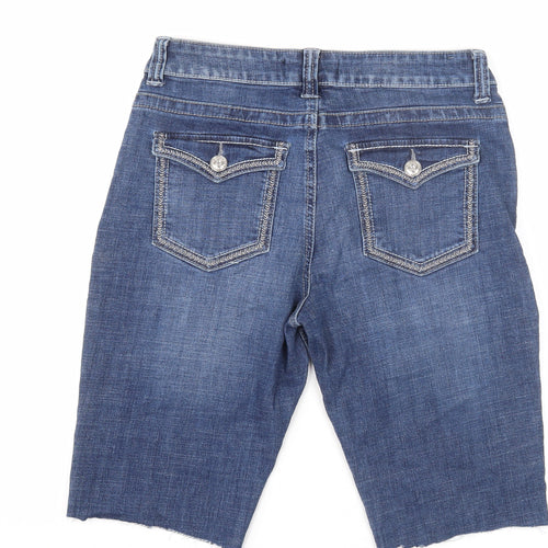 Lee Women's Blue Cut-Off Denim Shorts - Size 10