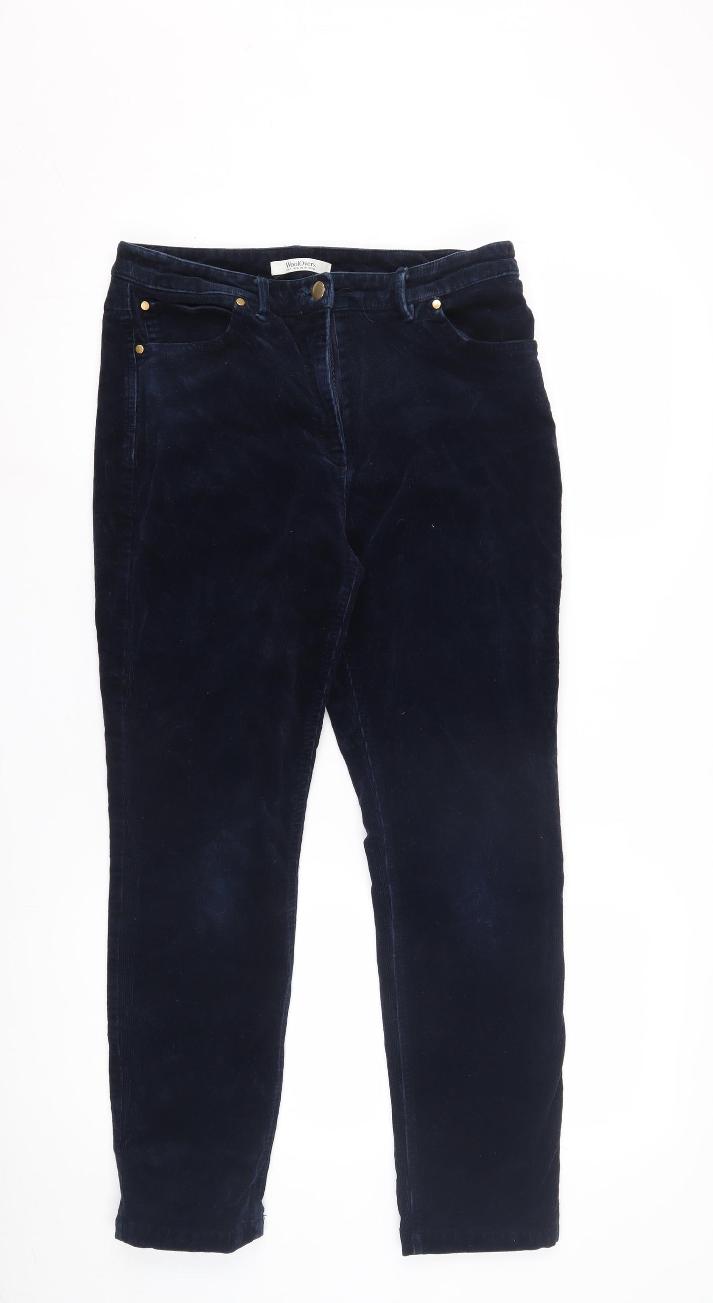 WoolOvers Women's Blue Trousers Size 12 Cotton Blend