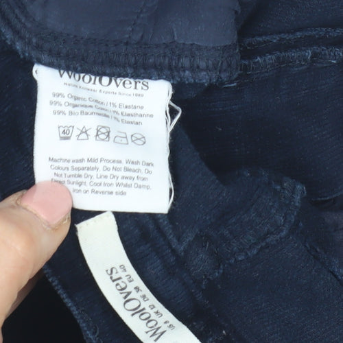 WoolOvers Women's Blue Trousers Size 12 Cotton Blend