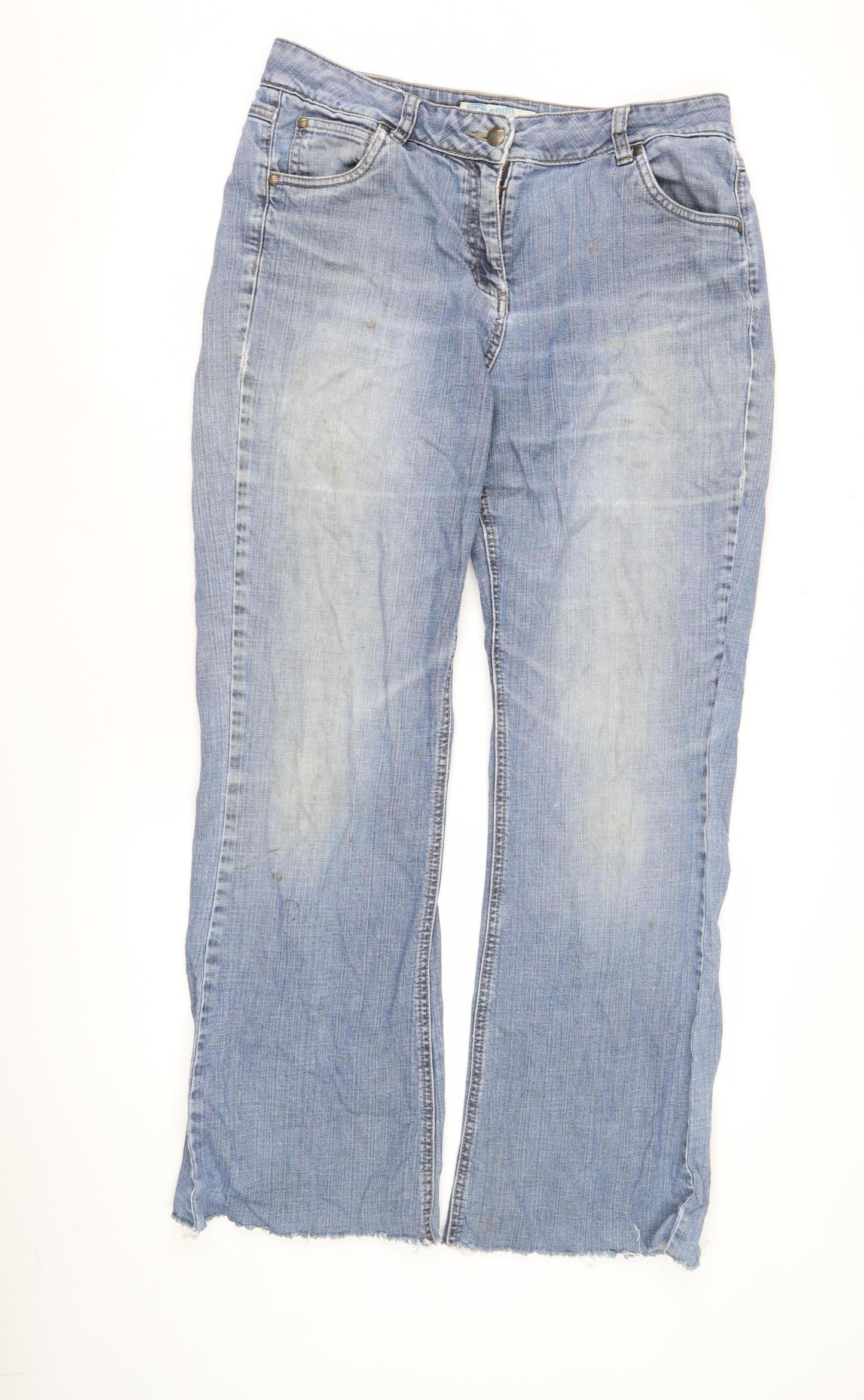 Long Tall Sally Women's Blue Wide-Leg Jeans, Size 14