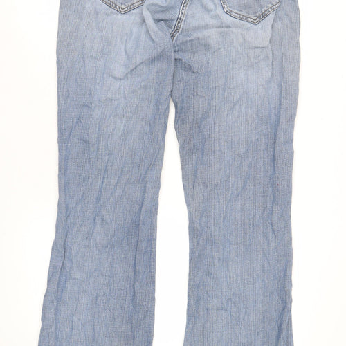 Long Tall Sally Women's Blue Wide-Leg Jeans, Size 14