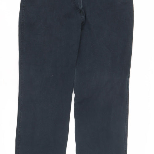 Olsen Women's Blue Straight Trousers Size 14