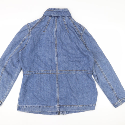 White Stuff Women's Blue Denim Anorak, Size 12, Casual Jacket