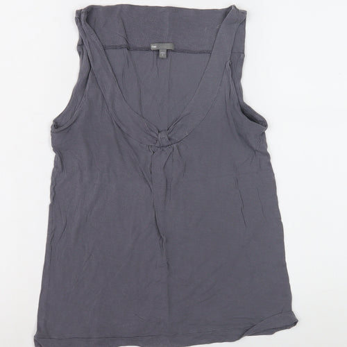 Gap Women's Grey V-Neck Tank Top, Size S, Lyocell