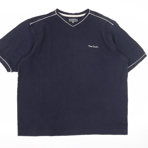 Pierre Cardin Men's Blue V-Neck T-Shirt L