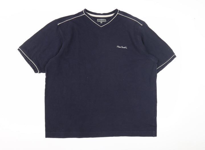 Pierre Cardin Men's Blue V-Neck T-Shirt L